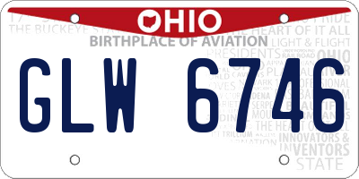 OH license plate GLW6746