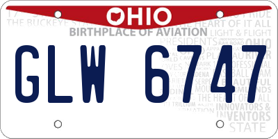 OH license plate GLW6747