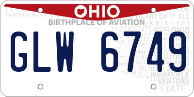 OH license plate GLW6749