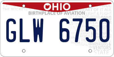 OH license plate GLW6750