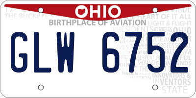 OH license plate GLW6752