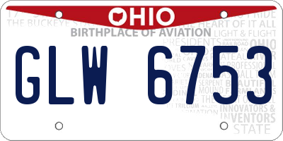 OH license plate GLW6753