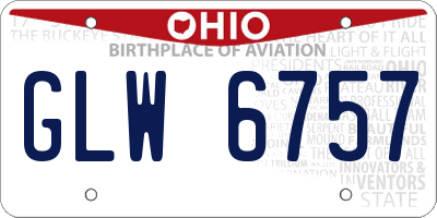 OH license plate GLW6757