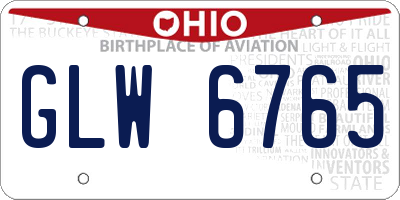 OH license plate GLW6765