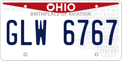 OH license plate GLW6767