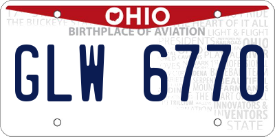 OH license plate GLW6770