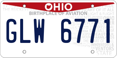 OH license plate GLW6771