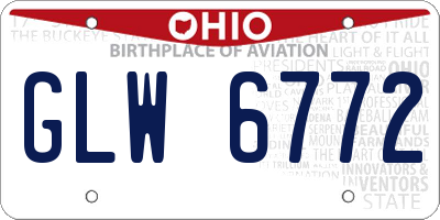 OH license plate GLW6772