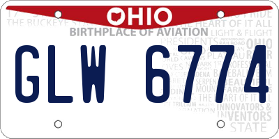 OH license plate GLW6774