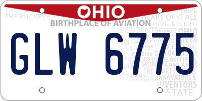 OH license plate GLW6775