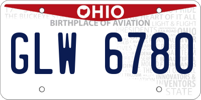 OH license plate GLW6780