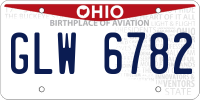 OH license plate GLW6782