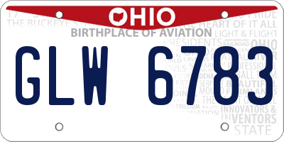 OH license plate GLW6783