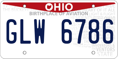 OH license plate GLW6786