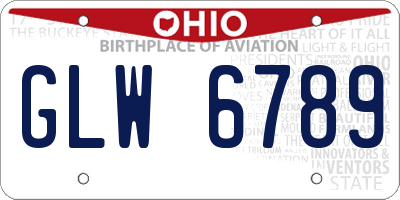 OH license plate GLW6789