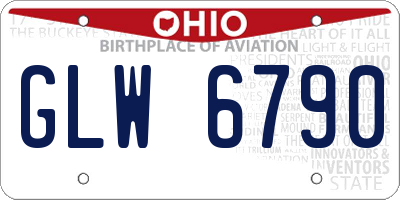OH license plate GLW6790