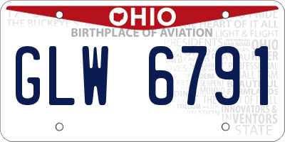 OH license plate GLW6791