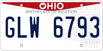 OH license plate GLW6793