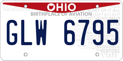 OH license plate GLW6795