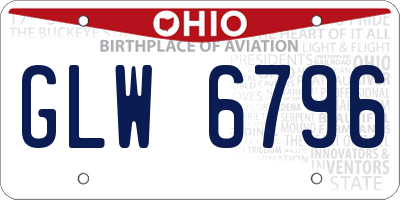 OH license plate GLW6796