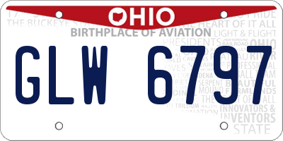 OH license plate GLW6797