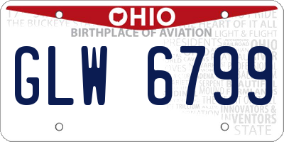 OH license plate GLW6799