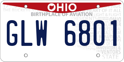 OH license plate GLW6801