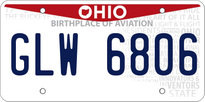 OH license plate GLW6806