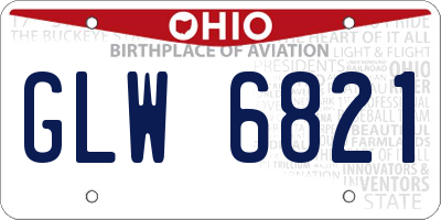 OH license plate GLW6821