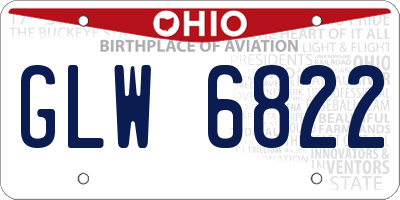 OH license plate GLW6822