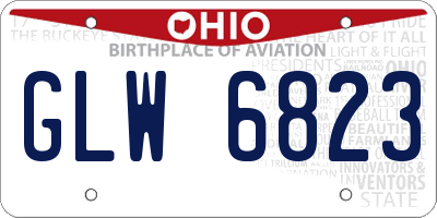 OH license plate GLW6823