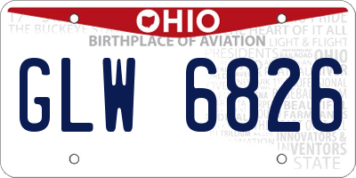 OH license plate GLW6826