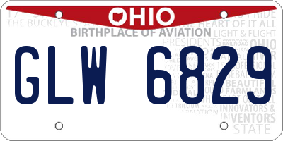 OH license plate GLW6829