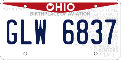 OH license plate GLW6837