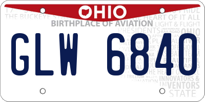 OH license plate GLW6840