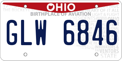 OH license plate GLW6846
