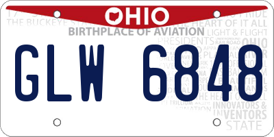 OH license plate GLW6848