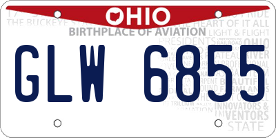 OH license plate GLW6855