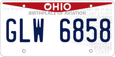 OH license plate GLW6858