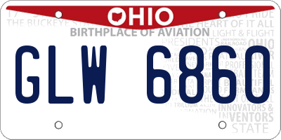 OH license plate GLW6860