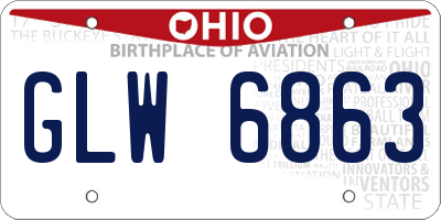 OH license plate GLW6863