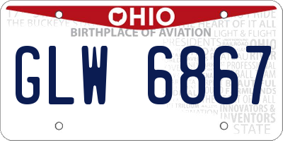OH license plate GLW6867