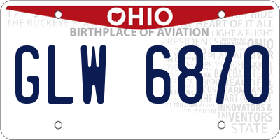 OH license plate GLW6870