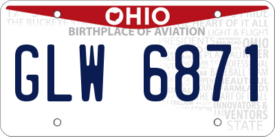 OH license plate GLW6871
