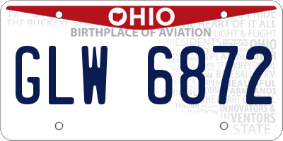 OH license plate GLW6872