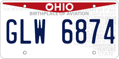 OH license plate GLW6874