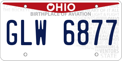 OH license plate GLW6877