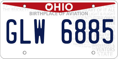 OH license plate GLW6885
