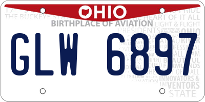 OH license plate GLW6897