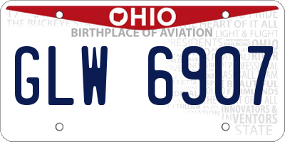 OH license plate GLW6907